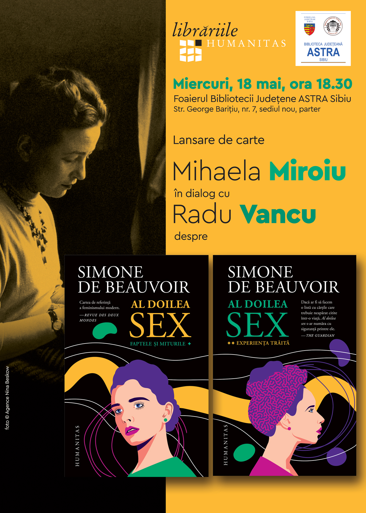 Lansarea Unei Noi Ediții A Cărții „al Doilea Sex” De Simone De Beauvoir La Biblioteca Astra 3811